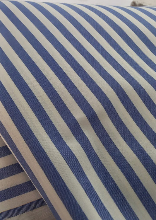 Bedsheet Polyester Single Bed - Premium Blue White Stripes