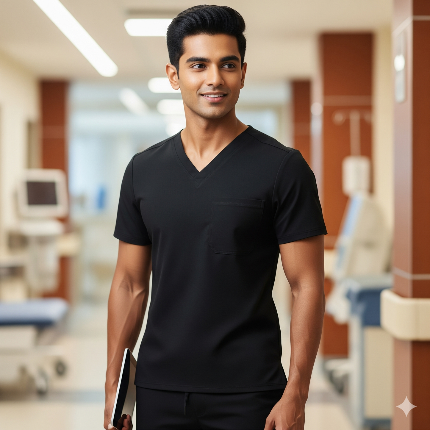 Flexible Ganglion Black Scrub Suits